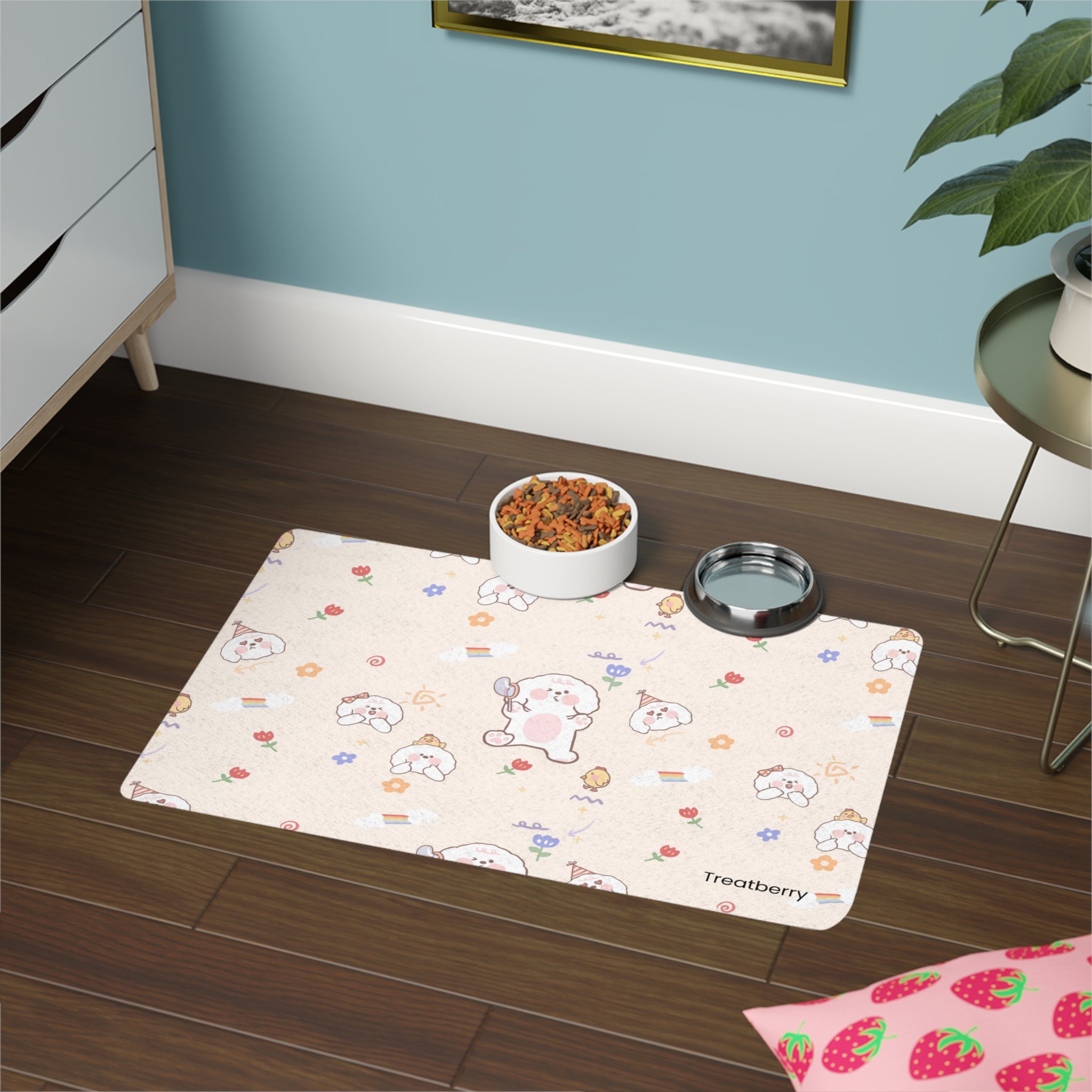Pink Pet Food Mat